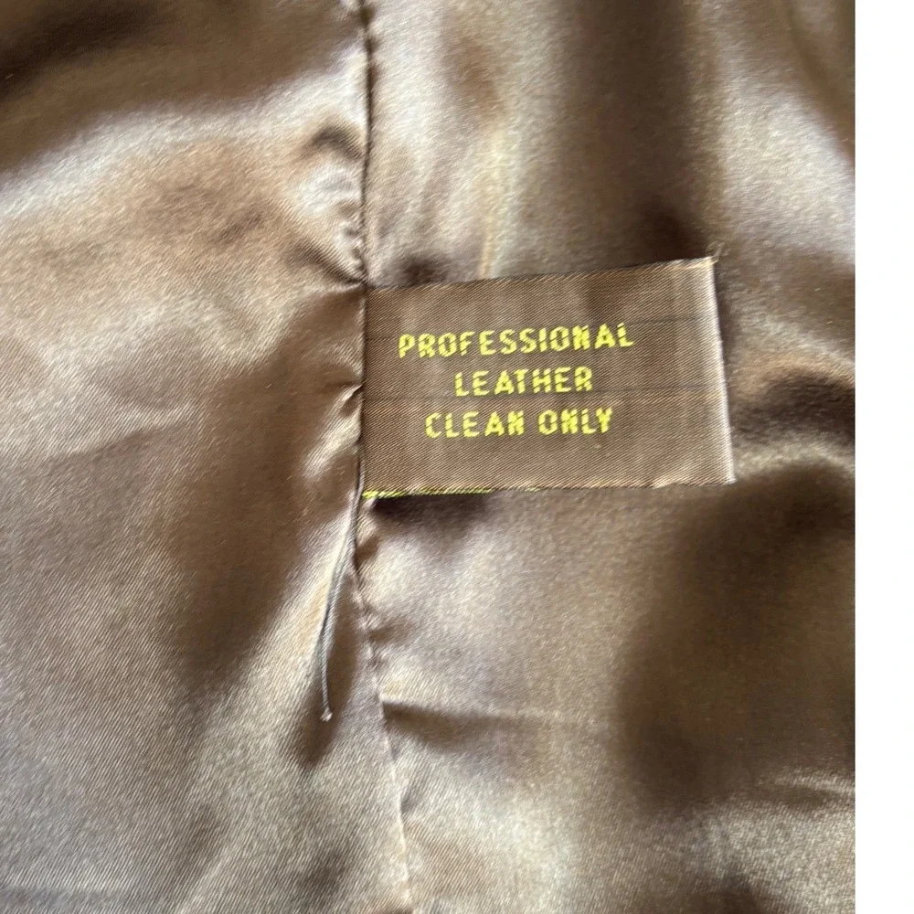 California LA Leather Jacket Brown 2-Button Vintage 80's‎ Size 42 R Mobwife
